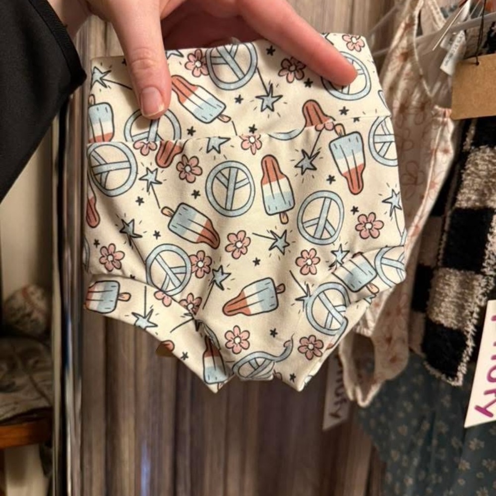 Peace and Popsicle Print Baby Shorts